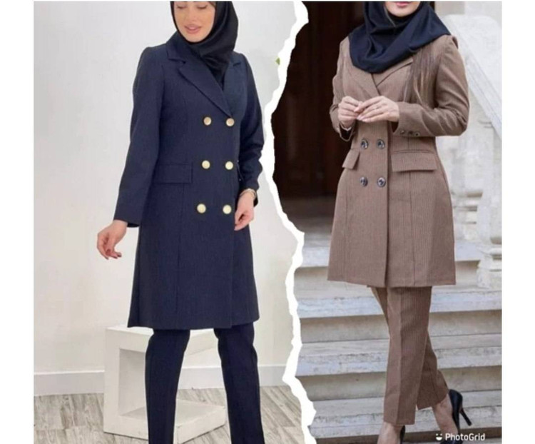 مانتو شلوار اداری دیپلمات پرشین مکانیک یقه انگلیسی