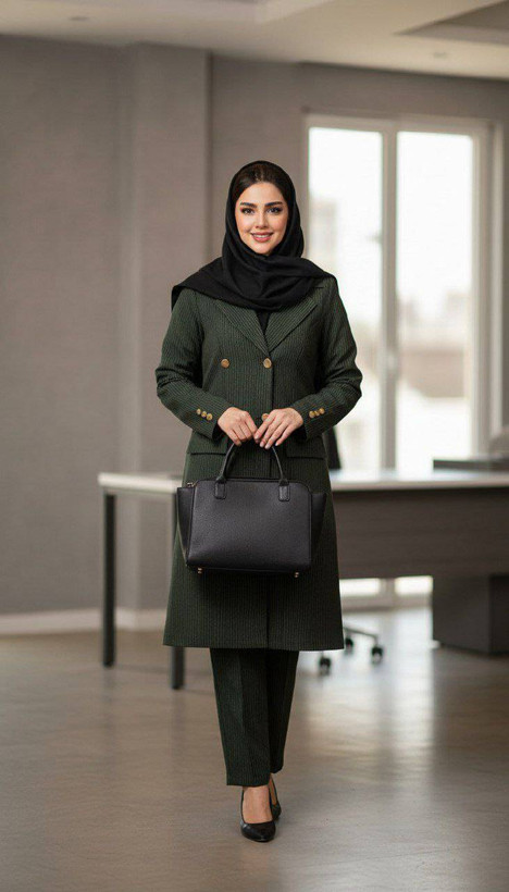 مانتو شلوار اداری دیپلمات پرشین مکانیک یقه انگلیسی